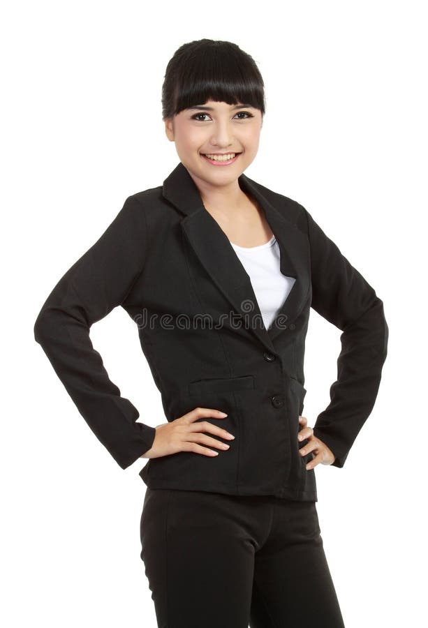 Confident young business woman standing stock photography Confident young business woman standing stock photography