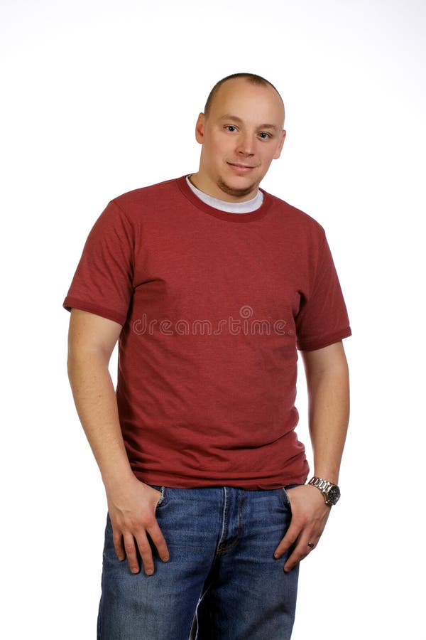 Confident young man leaning forward