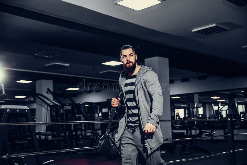 Confident young sportsmen leaving gym royalty free stock image Confident young sportsmen leaving gym royalty free stock image