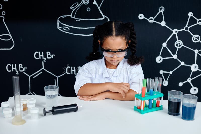 Little Scientist. Children Scientists Making Experiments in the ...