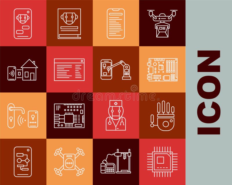 Configurar el procesador de línea con microcircuitos cpu interfaz api software de programación web programador inteligente inicio libre illustration