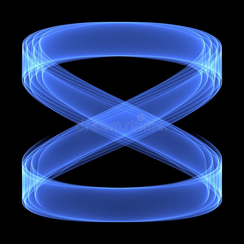Configuration abstraite de fond Lignes bleues lumineuses sur le fond foncé Symbole d'infini illustration stock