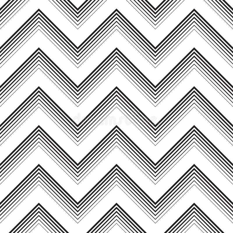 Configuration de zigzag sans joint Ligne monochrome abstraite fond illustration de vecteur