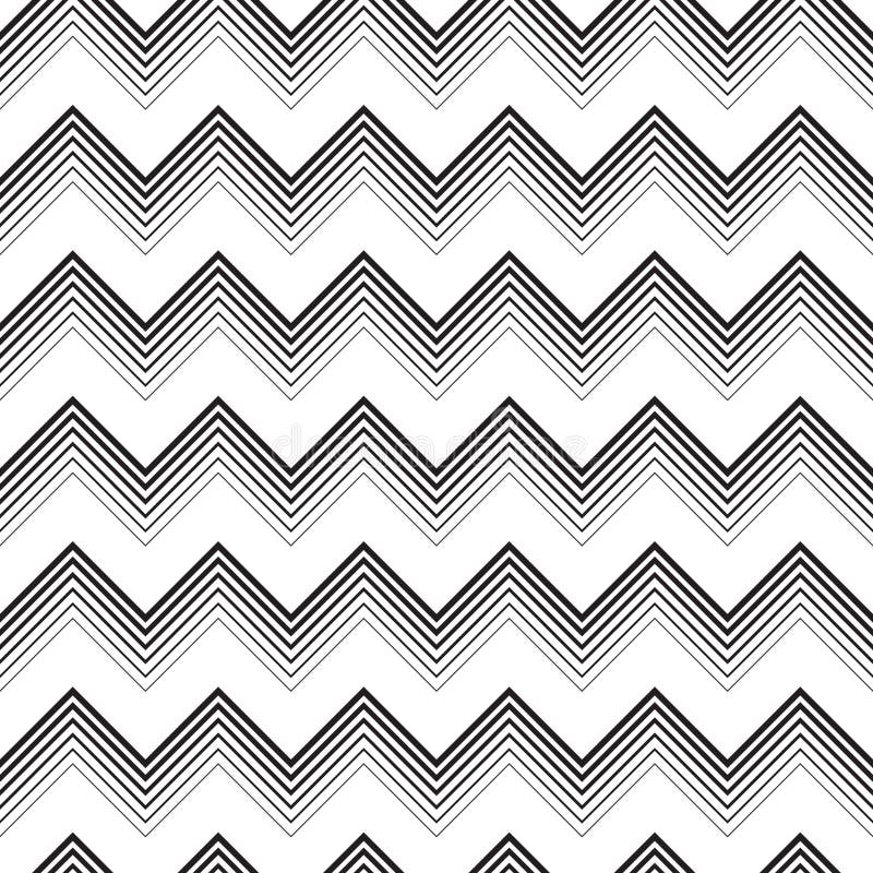 Configuration de zigzag sans joint Rayure et Lin noirs et blancs abstraits illustration de vecteur