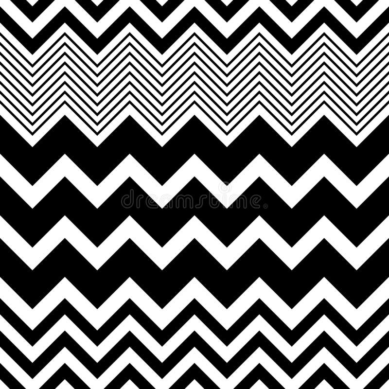 Configuration de zigzag sans joint Rayure et Lin noirs et blancs abstraits illustration stock