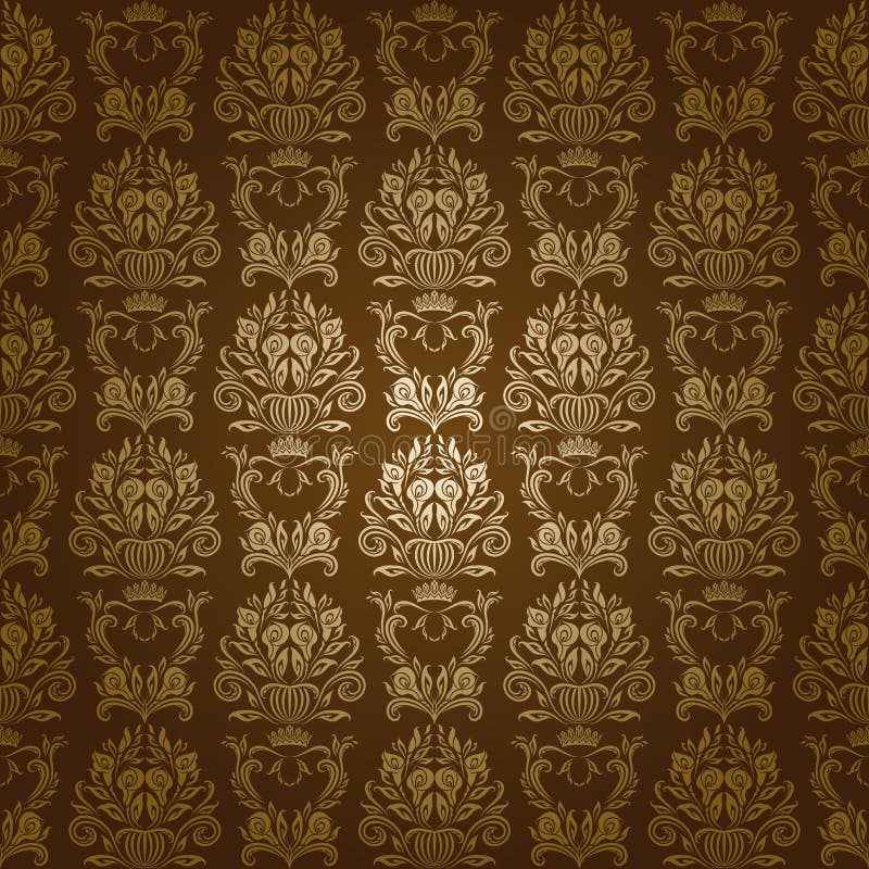 Configuration florale sans joint de damassé illustration libre de droits Configuration florale sans joint de damassé illustration libre de droits