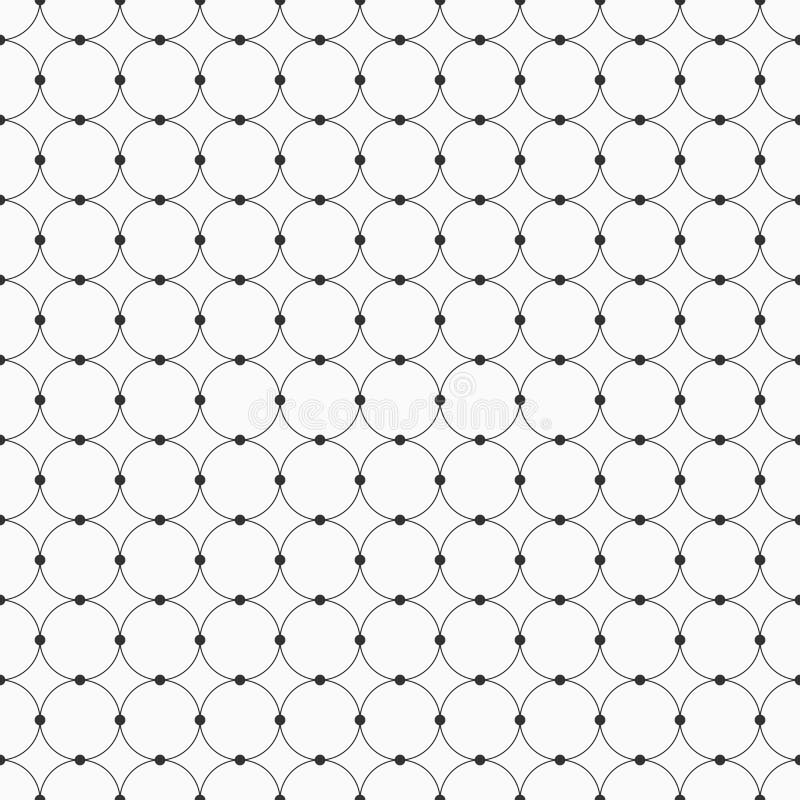 Abstract seamless pattern. Circles connected with dots. Monochrome retro texture. Modern stylish texture. Repeating vector background. Abstract seamless pattern. Circles connected with dots. Monochrome retro texture. Modern stylish texture. Repeating vector background.