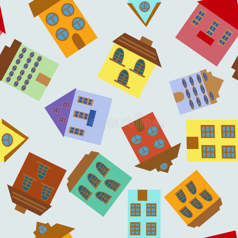Configuration sans joint avec des maisons illustration de vecteur Configuration sans joint avec des maisons illustration de vecteur
