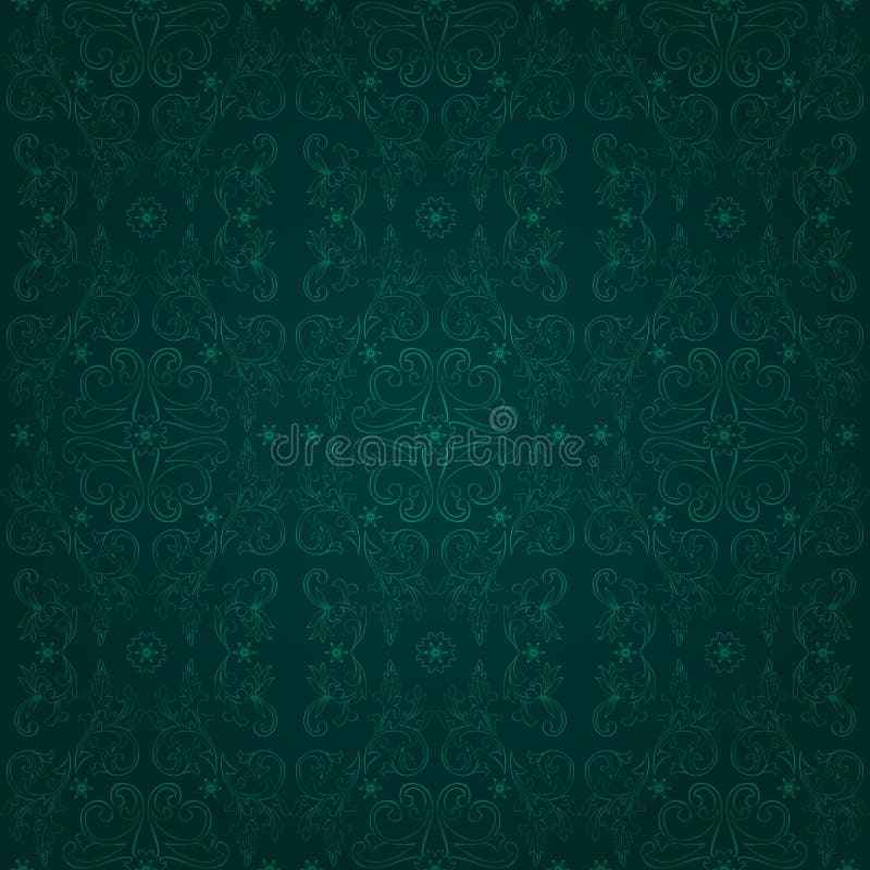 Configuration sans joint de cru floral sur un fond vert illustration libre de droits Configuration sans joint de cru floral sur un fond vert illustration libre de droits
