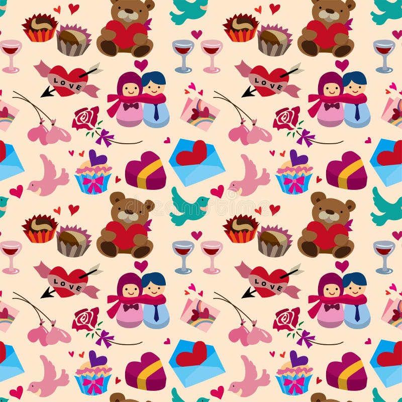 Configuration sans joint du jour de Valentine illustration libre de droits Configuration sans joint du jour de Valentine illustration libre de droits