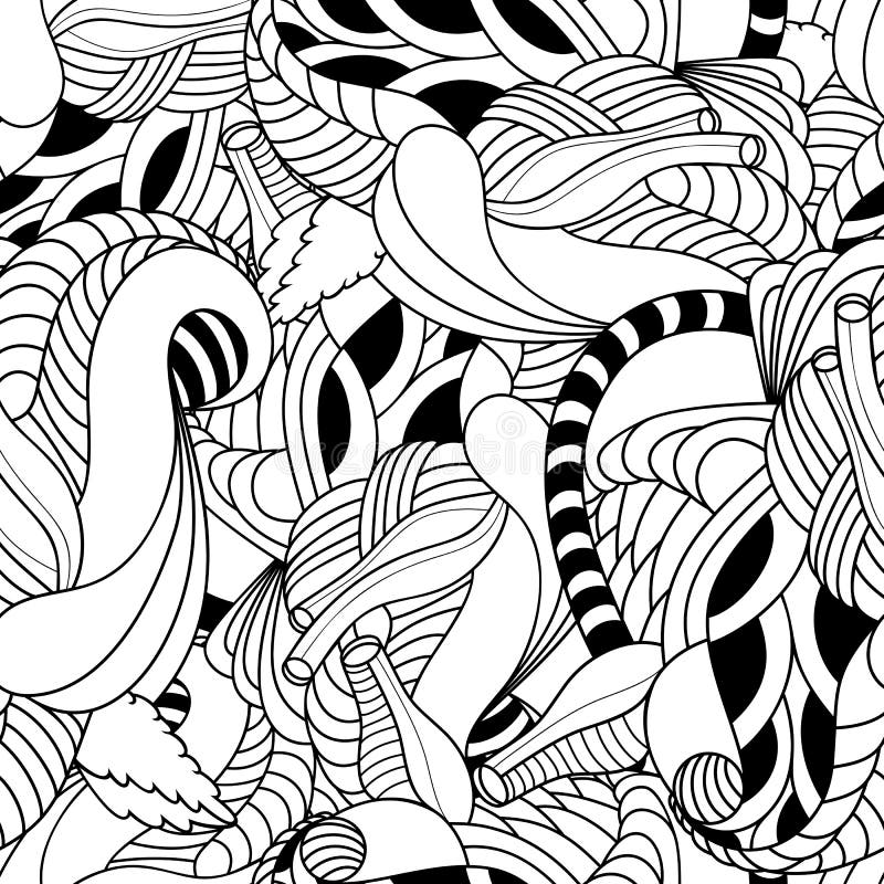 Configuration sans joint florale noire et blanche illustration de vecteur Configuration sans joint florale noire et blanche illustration de vecteur