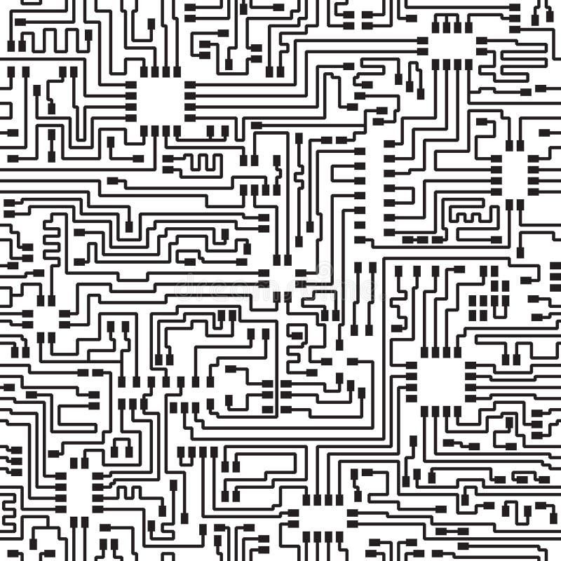 Seamless hi-tech electronic monochrome pattern - vector eps8. Seamless hi-tech electronic monochrome pattern - vector eps8