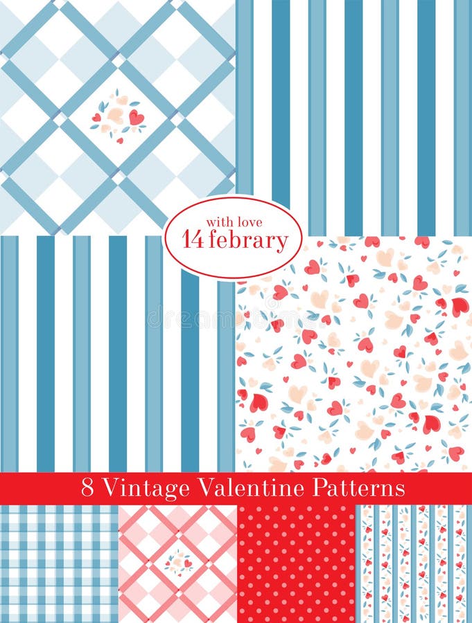 Configurations de Valentine de cru illustration libre de droits Configurations de Valentine de cru illustration libre de droits