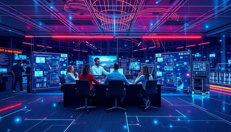 Configurazione di videogame futuristico neon light e intrattenimento digitale Stock Photo Generative AI royalty illustrazione gratis