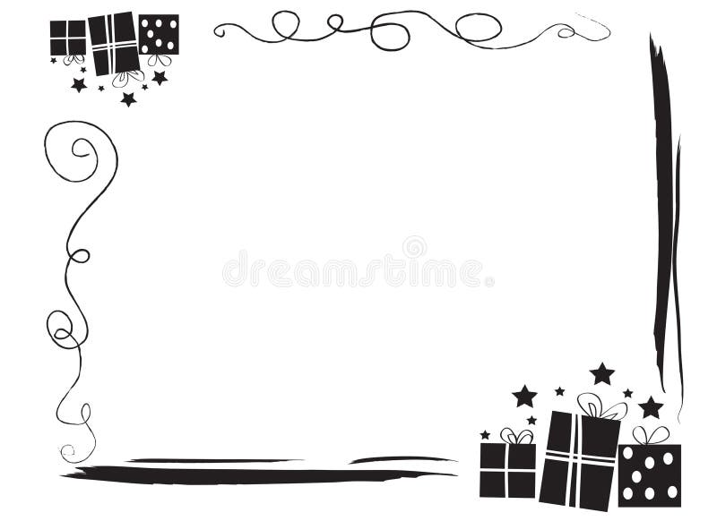 Confine decorativo della struttura con i regali illustrazione di stock Confine decorativo della struttura con i regali illustrazione di stock