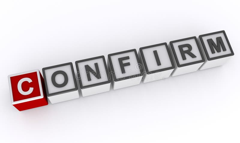 Confirm word block on white royalty free illustration