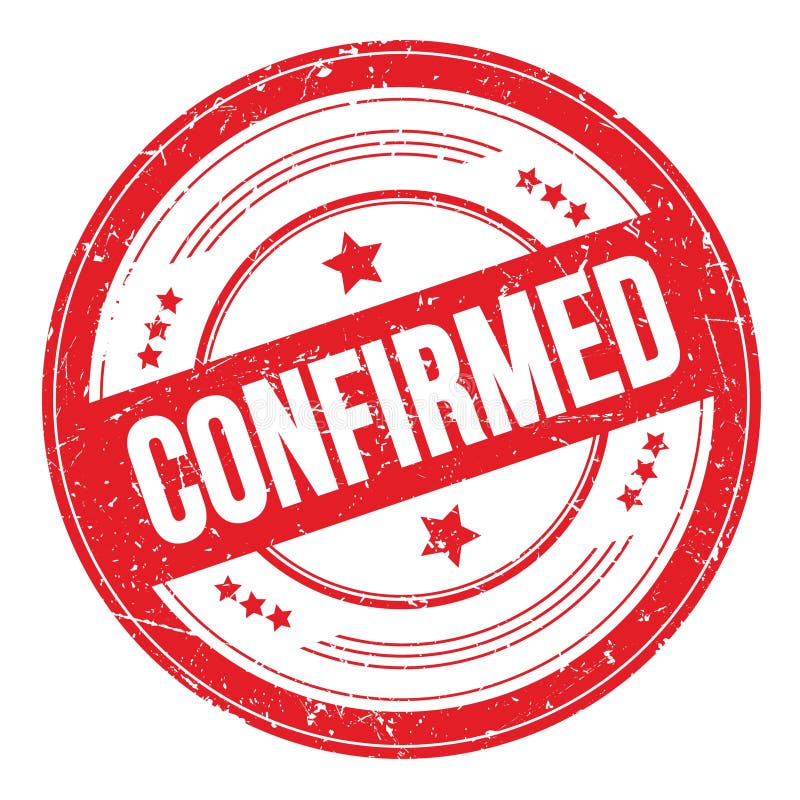 CONFIRMED Text on Red Round Grungy Stamp Stock Illustration
