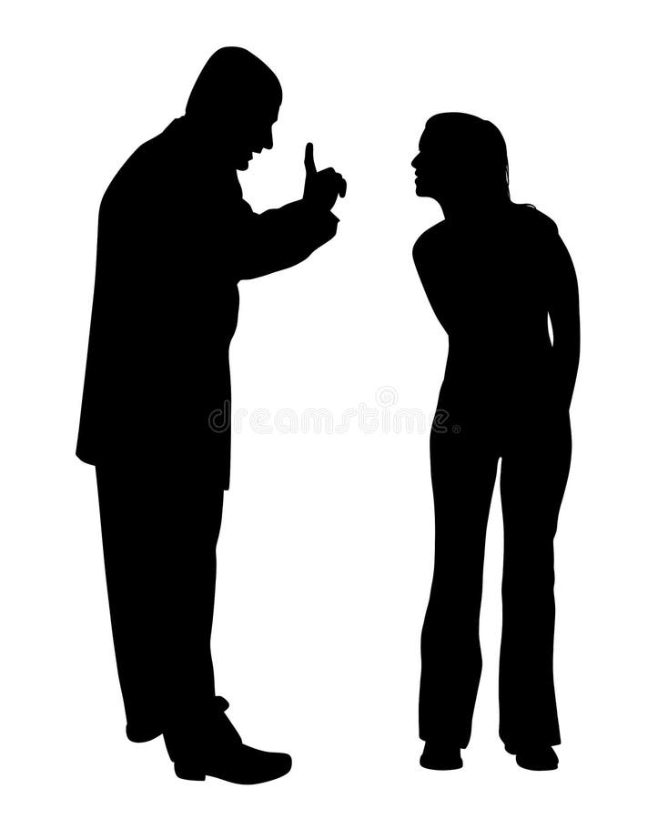 Conflict between father and defiant teenage daughter royalty free illustration Conflict between father and defiant teenage daughter royalty free illustration