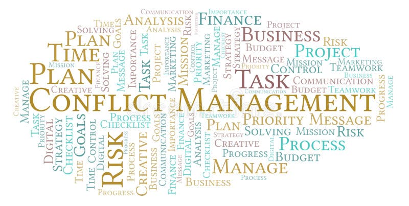 Conflict Management word cloud, made with text only. Conflict Management word cloud, made with text only stock illustration Conflict Management word cloud, made with text only. Conflict Management word cloud, made with text only stock illustration