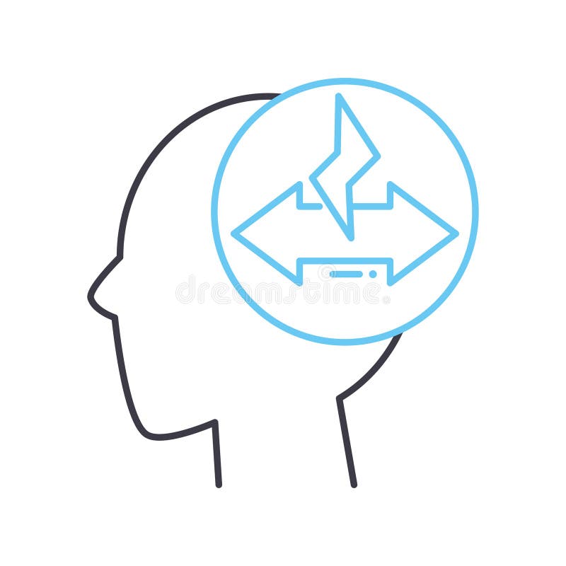 Conflict mind line icon, outline symbol, vector illustration, concept sign vector illustration