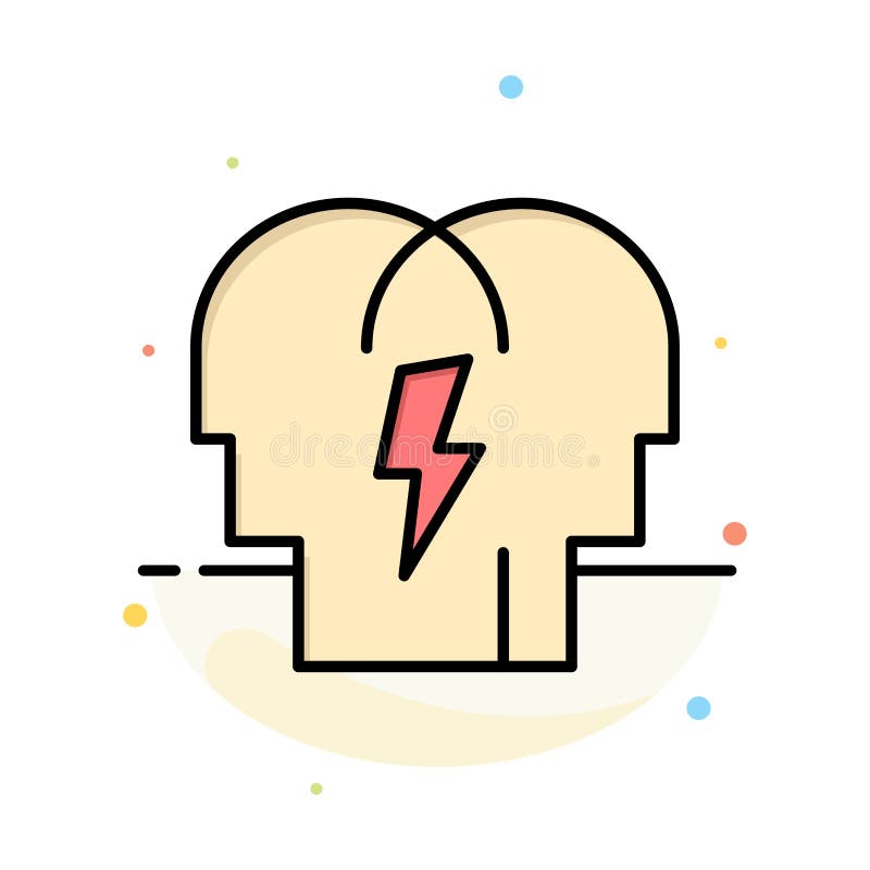 Conflict, In, People, Mind Abstract Flat Color Icon Template royalty free illustration
