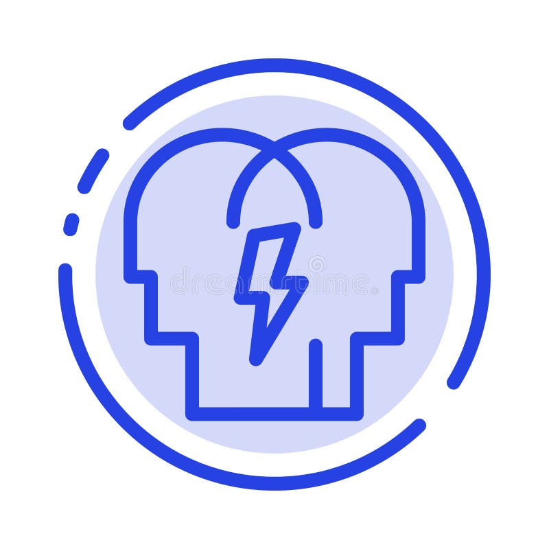 Conflict, In, People, Mind Blue Dotted Line Line Icon royalty free illustration