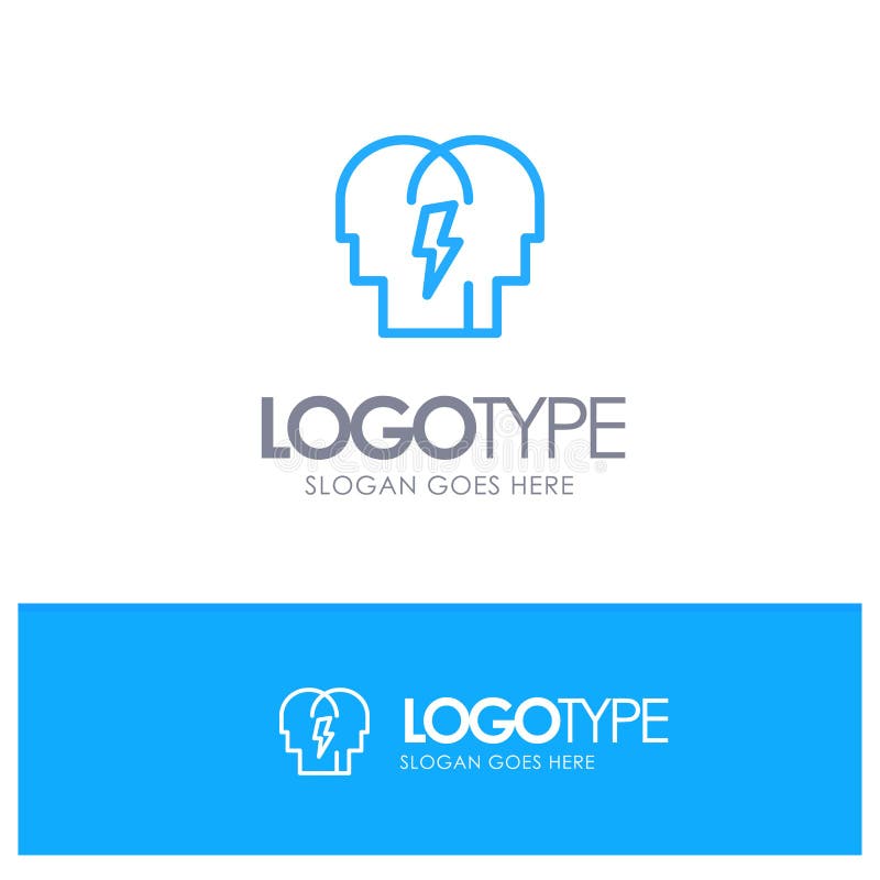 Conflict, In, People, Mind Blue Outline Logo Place for Tagline stock illustration