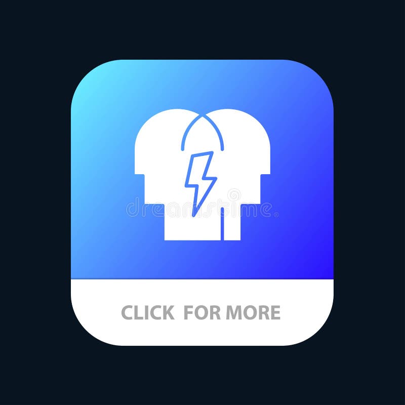 Conflict, In, People, Mind Mobile App Button. Android and IOS Glyph Version vector illustration