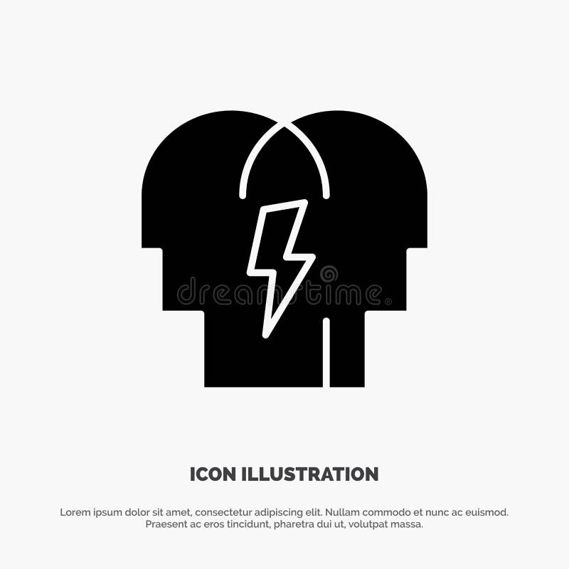 Conflict, In, People, Mind solid Glyph Icon vector vector illustration