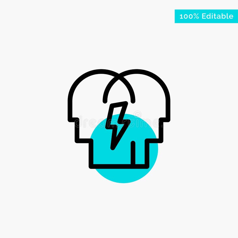 Conflict, In, People, Mind turquoise highlight circle point Vector icon vector illustration