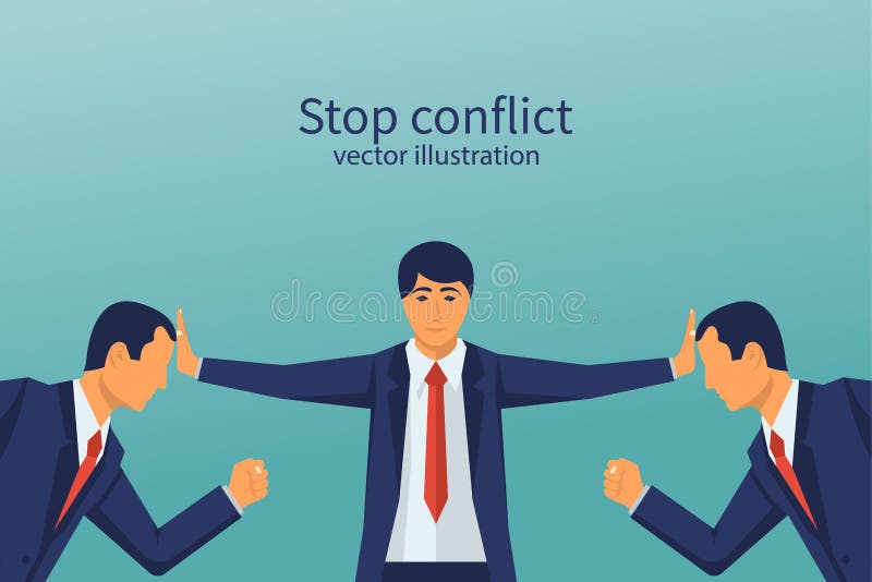 Conflitto di arresto L'arbitro dell'uomo d'affari trova il compromesso royalty illustrazione gratis Conflitto di arresto L'arbitro dell'uomo d'affari trova il compromesso royalty illustrazione gratis