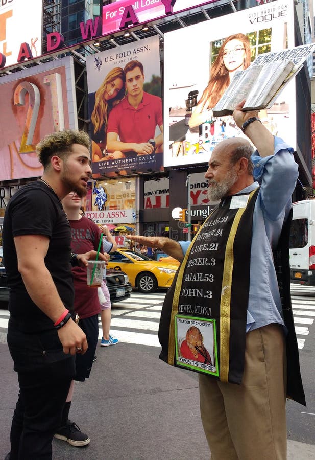 Confrontation with a Religious Preacher in Times Square, NYC, NY, USA