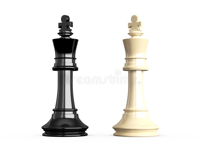 Confrontation of chess pieces kings, isolated on white background. Confrontation of chess pieces kings, isolated on white background.