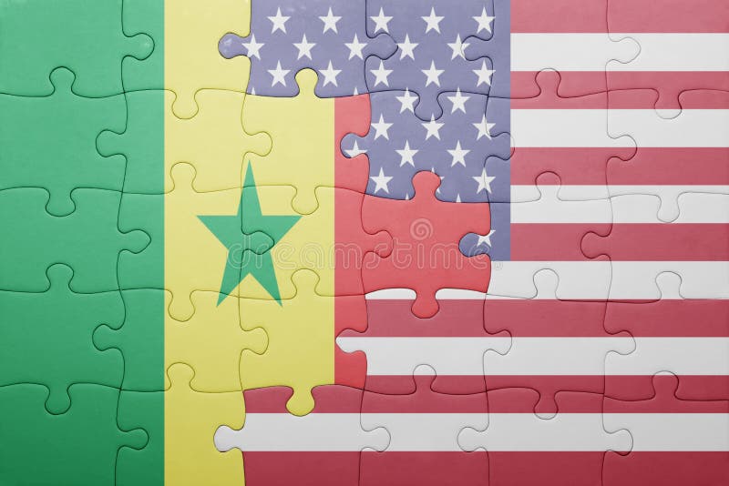 Confunda com a bandeira nacional de Estados Unidos da América e de senegal ilustração royalty free Confunda com a bandeira nacional de Estados Unidos da América e de senegal ilustração royalty free