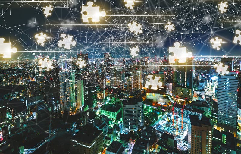 Confunda partes com vista aérea do Tóquio, Japão imagens de stock