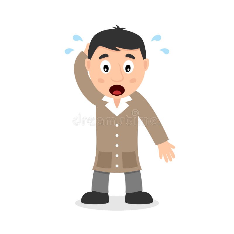 Confused Artist Man Cartoon Character stock illustration Confused Artist Man Cartoon Character stock illustration