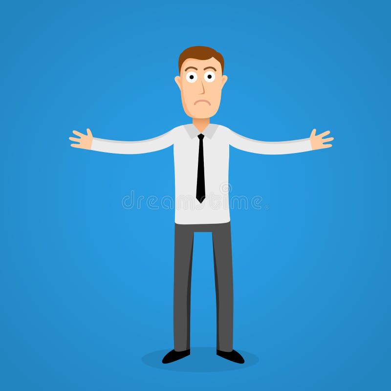 Confused business man. Cartoon person. royalty free illustration Confused business man. Cartoon person. royalty free illustration