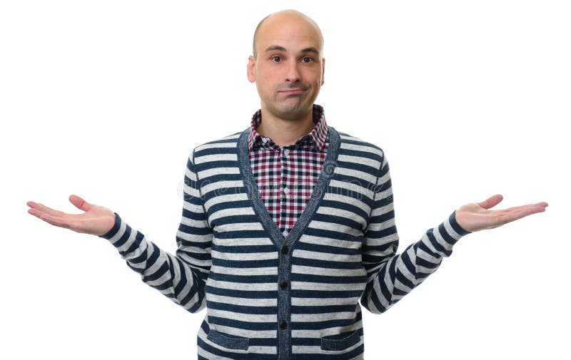 Confused casual man giving I don't know gesture stock photos Confused casual man giving I don't know gesture stock photos