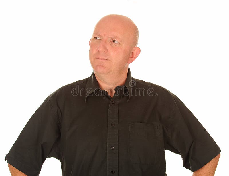 Confused middle aged man royalty free stock images
