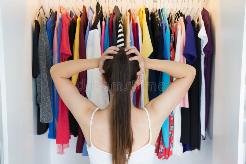 Wardrobe with a Lot of Woman Clothes Stock Photo - Image of casual, inside:  126403110