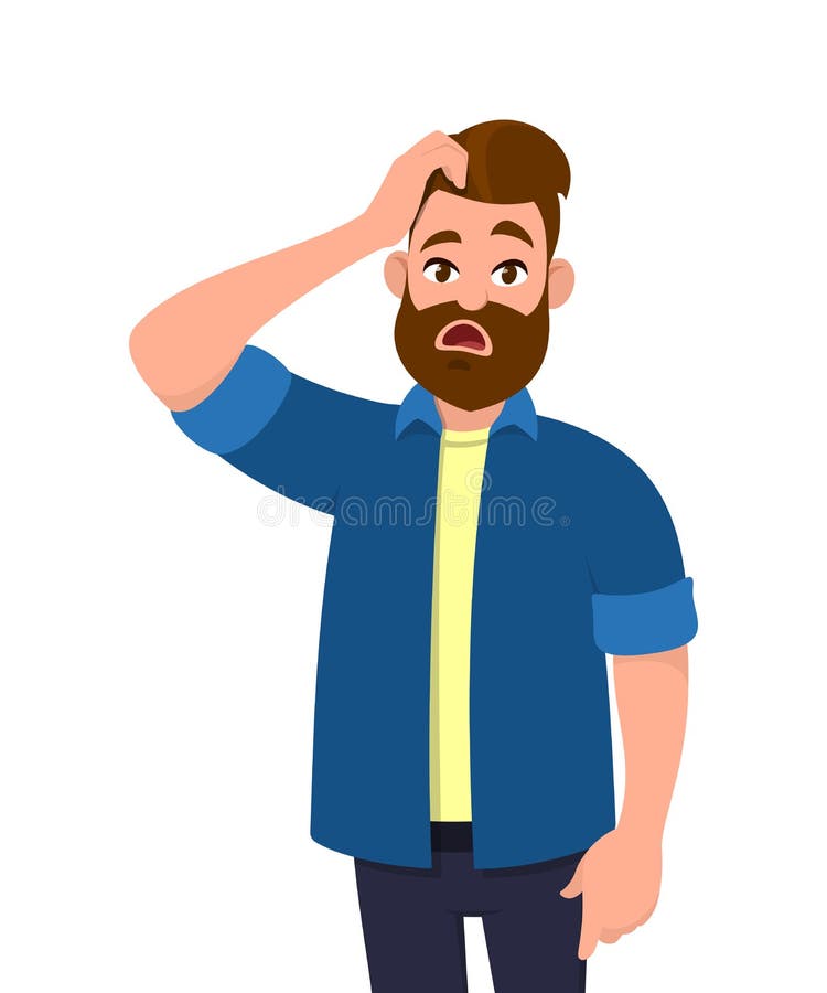 Scratching His Head Vector Stock Illustrations – 446 Scratching His Head  Vector Stock Illustrations, Vectors & Clipart - Dreamstime