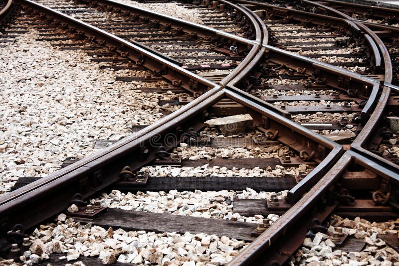 Confusing railway tracks stock photography Confusing railway tracks stock photography