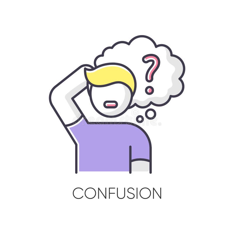 Confusion RGB color icon stock vector. Illustration of doubt - 182163890