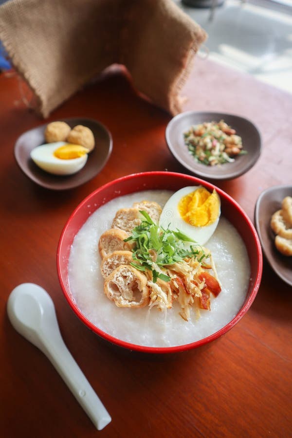 Congee Porridge with Chicken Slice, Tofu, Egg. Congee Porridge from ...