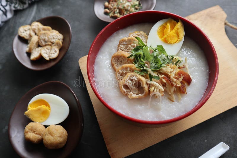 Congee Porridge with Chicken Slice, Tofu, Egg. Congee Porridge from ...