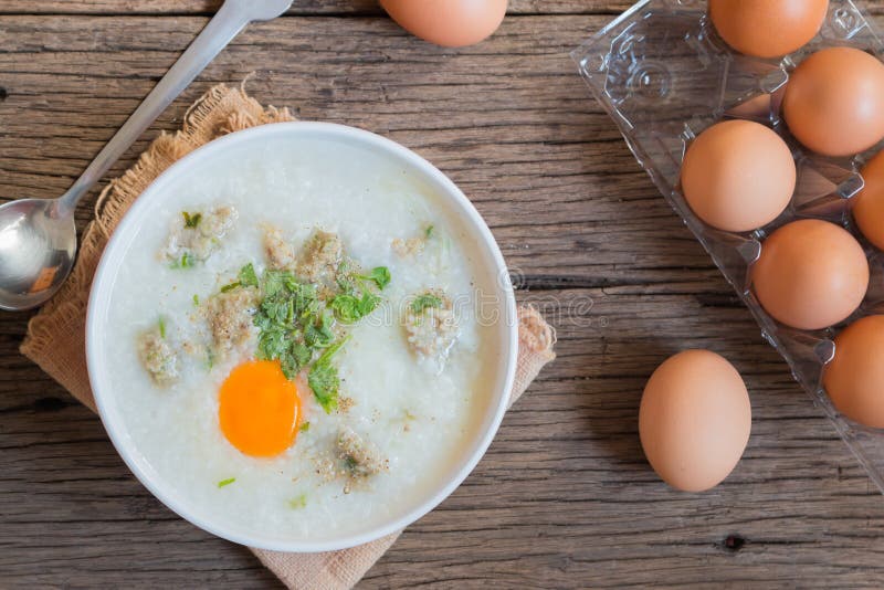 Congee stock image. Image of rice, mixed, pork, congee 56149299