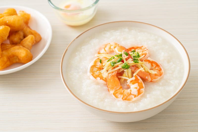 Congee with Shrimps and Fresh Ginger Stock Image Image of cuisine