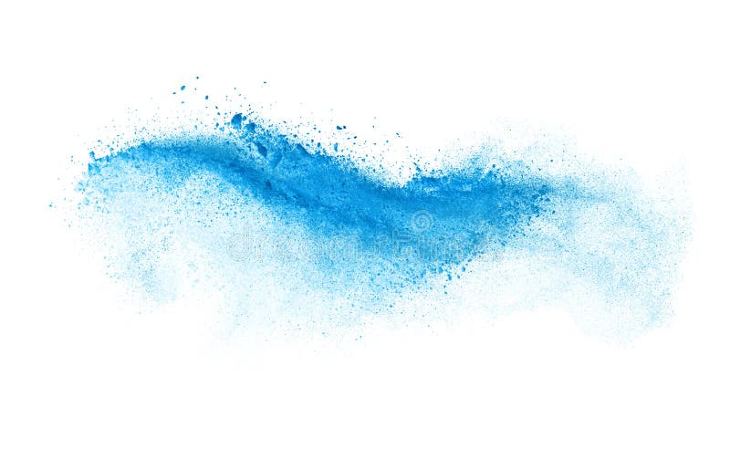 Congeli il moto dell'esplosione di polvere blu isolata sopra fotografia stock libera da diritti Congeli il moto dell'esplosione di polvere blu isolata sopra fotografia stock libera da diritti