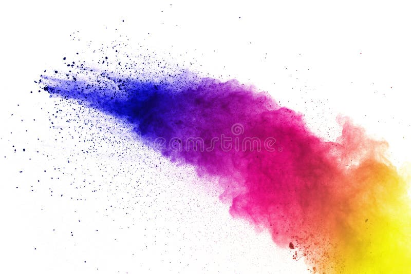 Congeli il moto delle esplosioni colorate della polvere isolate su fondo bianco royalty illustrazione gratis Congeli il moto delle esplosioni colorate della polvere isolate su fondo bianco royalty illustrazione gratis