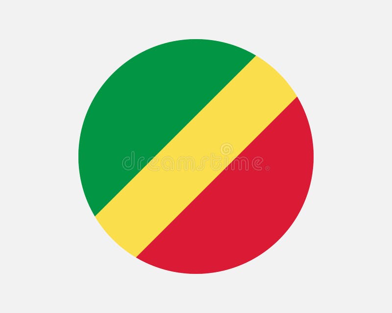 Congo Brazzaville Round Flag Stock Vector - Illustration of color ...